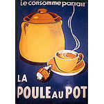 Plaque émaillée La Poule au Pot